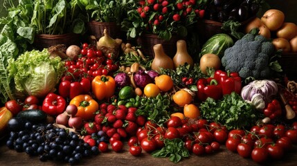 A vibrant array of fresh vegetables, showcasing colors and varieties, perfect for promoting healthy eating and gardening.