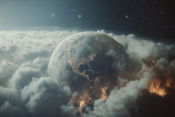 Stunning digital representation of planets aligned with a vibrant galactic starfield in the vastness of deep space.
