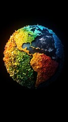 Colorful Planetary Globe Symbolizing Diversity and Unity