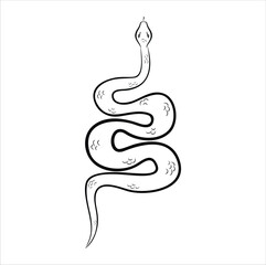 Ink snake art brushstroke vector illustration design. Eps 10