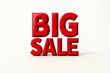 3D text "BIG SALE" isolated on a white background, Discount, sale, price cut 