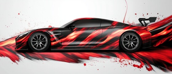 Cool design flame car sticker graphic abstract background wallpaper AI generated image