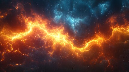 Fototapeta premium Cosmic energy burst outer space digital art colorful clouds abstract concept