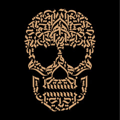 Calligraphic skeleton head design