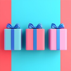 Colorful Gift Boxes on Vibrant Background