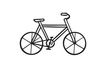 Bicycle hand drawn icon. Bicycle doodle sign isolated on white background © Yanka