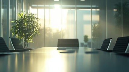 Fototapeta premium Dynamic business meeting modern office corporate discussions bright environment focused view collaboration strategies