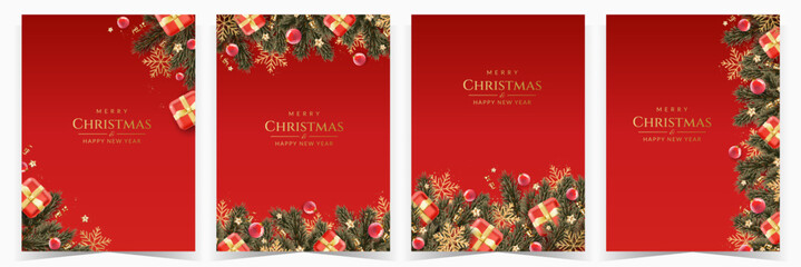 Set of Christmas and New Year background
