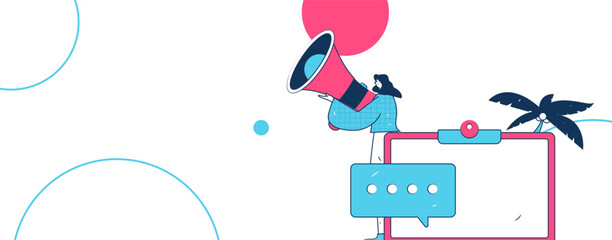 Notification announcement vector creative flat hand drawn illustration
