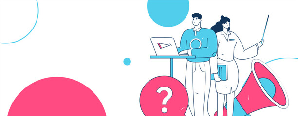 Notification announcement vector creative flat hand drawn illustration
