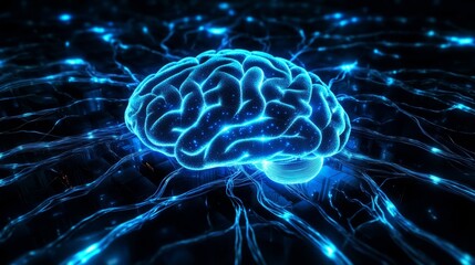 Neural connections explored stunning brain visualization digital art science environment futuristic concept