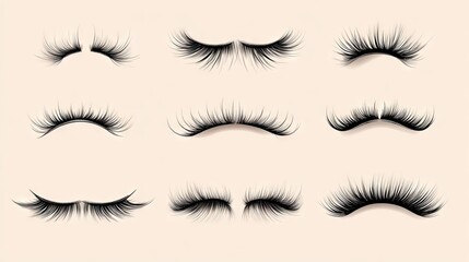 Collection of stylish false eyelashes showcasing various lengths and styles for diverse makeup looks.