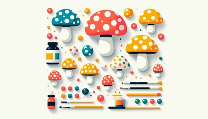 pattern with mushrooms 