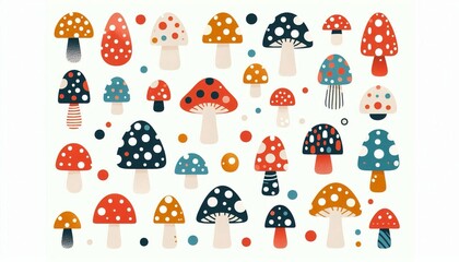 pattern with mushrooms 