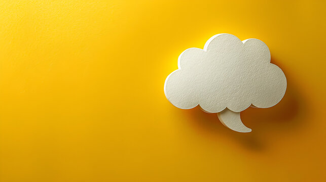 a vibrant empty message bubble on a yellow background with a playful cartoon style create with ai

