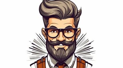 Stylish barbershop logo featuring a modern hairstyle design on a clean white background