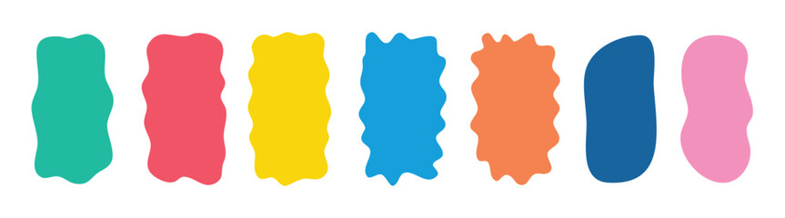 Organic shapes Hand drawn rectangle set for social media stories. Quote empty minimalist frames blank template set. Isolated text box.