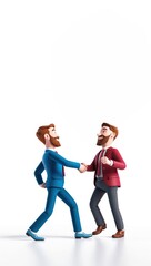 Two man doing handshake, agreement in business team, hiring