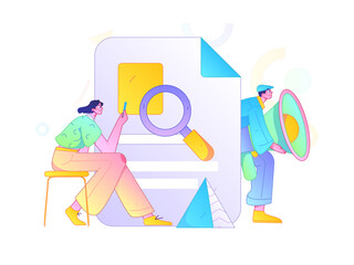 Notification announcement vector creative flat hand drawn illustration
