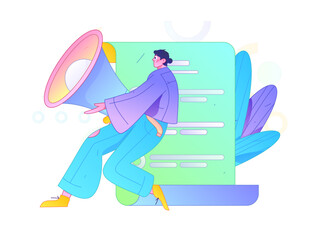 Notification announcement vector creative flat hand drawn illustration
