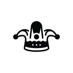 Black solid icon for clown cap