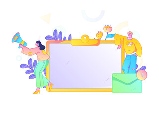 Notification announcement vector creative flat hand drawn illustration
