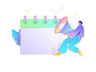 Notification announcement vector creative flat hand drawn illustration
