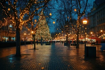 night view of the city on the occasion of christmas day