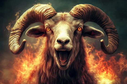 A ram with two horns representing the Medo-Persian Empire in biblical prophecies.