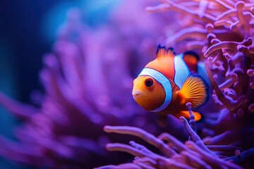 clownfish resting on the edge of an anemone