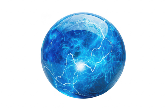 Blue Electric Ball on isolated background