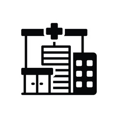 Black solid icon for hospital