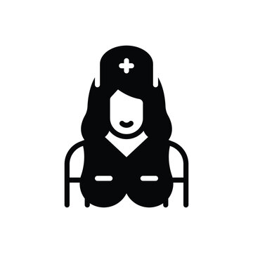 black nurse icon, smiling, medical professional clip art preview