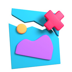 Broken Image 3D Illustration