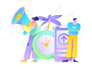 Notification announcement vector creative flat hand drawn illustration
