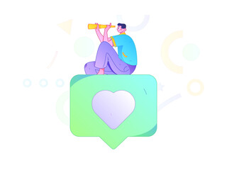 Notification announcement vector creative flat hand drawn illustration
