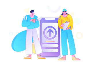 Notification announcement vector creative flat hand drawn illustration
