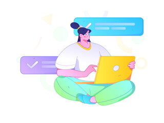 Notification announcement vector creative flat hand drawn illustration

