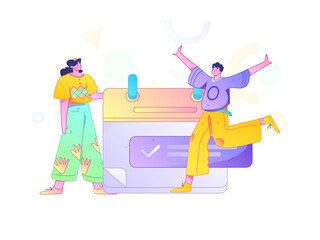 Notification announcement vector creative flat hand drawn illustration
