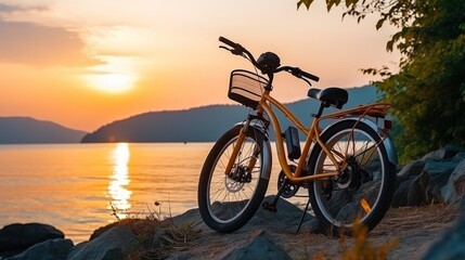 Obraz premium Contemporary electric bicycle equipped with advanced battery technology for efficient travel