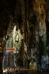 Inside the Batu caves in Malaysia