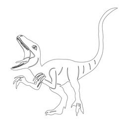 dinosaur roaring sketch, outline, vector