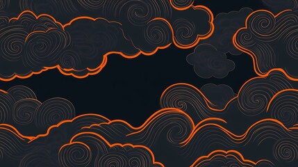 Classical traditional Chinese black gold cloud texture illustration poster background