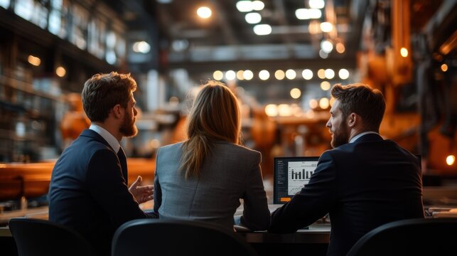 Executive Team Strategic Meeting in Industrial Setting