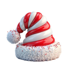 santa hat made by striped christmas candy cane red and white transparent png, merry christmas