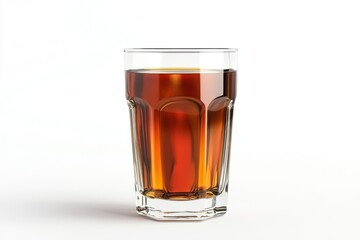 glass of tea with ice on white background