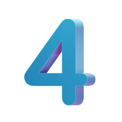 Fototapeta premium Number 4 3D Illustration 
