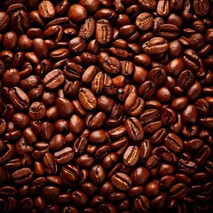 Richly Textured Background of Aromatic Roasted Coffee Beans
