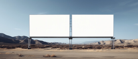 Two blank billboard mock-ups side by side, ready for advertisement or customization, set against a simple background.

