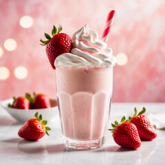 Creamy shake with cream and decorated